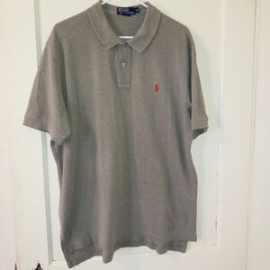 Polo Ralph Lauren Classic Fit Polo Shirt-Size X-Large-Greige-Ribbed Cuff
